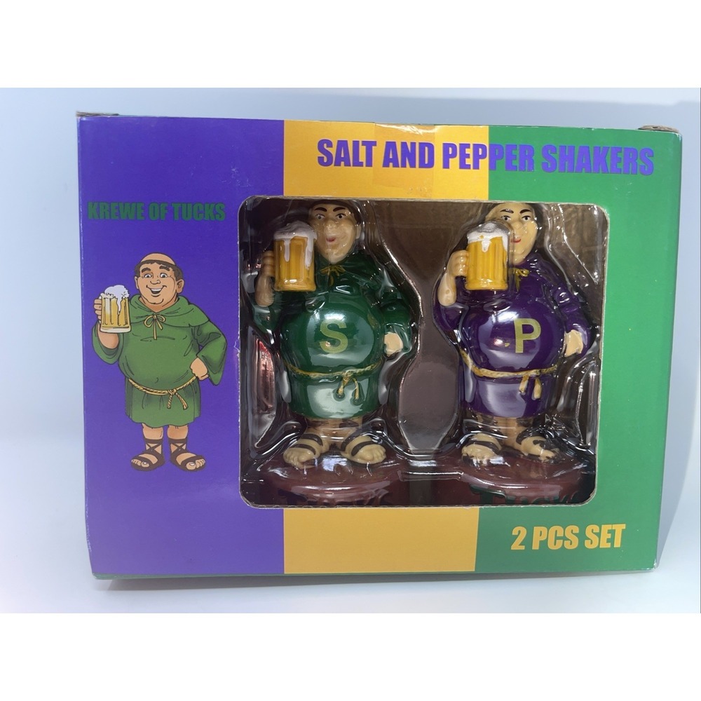 2025 Krewe Of Tucks Friars Salt And Pepper Shakers Collectable Mardi Gras NIB